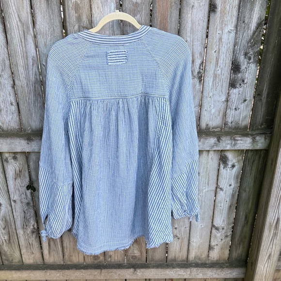 Aerie American Eagle Daybreak Coverup Shirt oversize Marbled Blue 16 18 XL - Picture 4 of 16